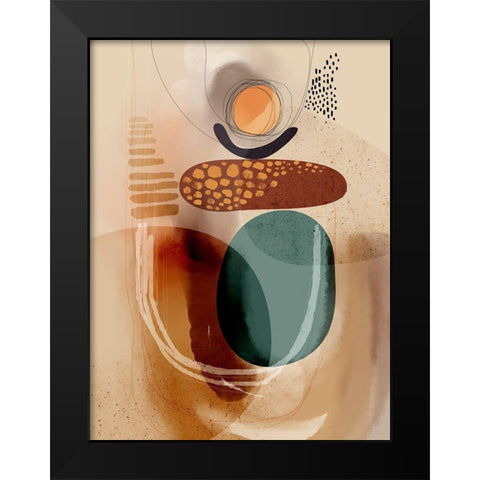 Dunes Black Modern Wood Framed Art Print by Banerjee, Ishita