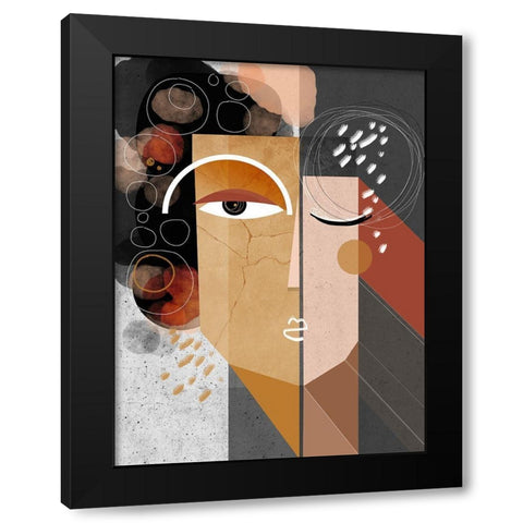 Earth Black Modern Wood Framed Art Print with Double Matting by Banerjee, Ishita