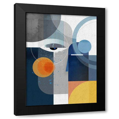 Obsidian Black Modern Wood Framed Art Print with Double Matting by Banerjee, Ishita