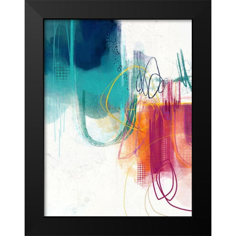 Turquoise No. 1 Black Modern Wood Framed Art Print by Banerjee, Ishita