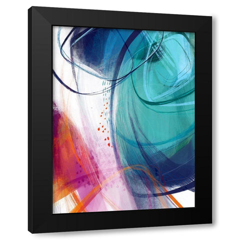 Turquoise No. 2 Black Modern Wood Framed Art Print by Banerjee, Ishita