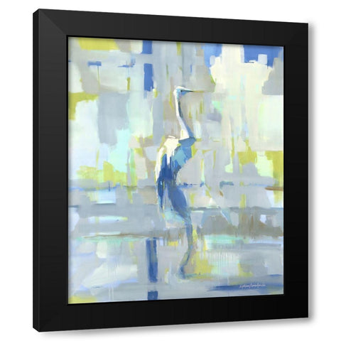 Bayou Heron Black Modern Wood Framed Art Print by Broaderick, Kathleen