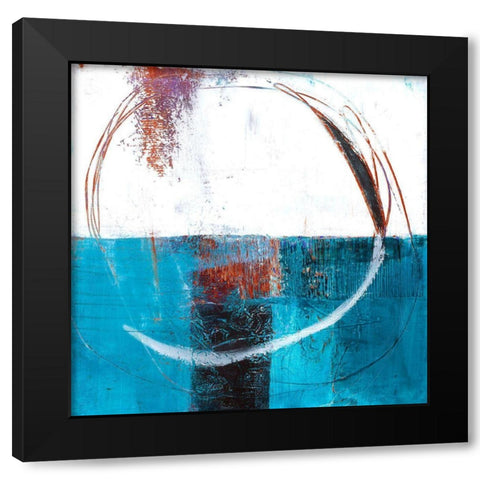 Radial Wave Black Modern Wood Framed Art Print by Beer, Pamela K.