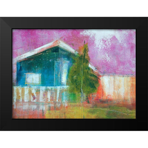 I Dream In Blue Black Modern Wood Framed Art Print by Beer, Pamela K.