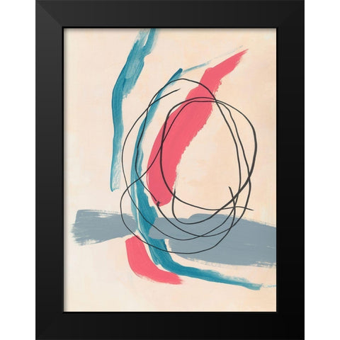 Spiral No. 1 Black Modern Wood Framed Art Print by Baker, Bronwyn