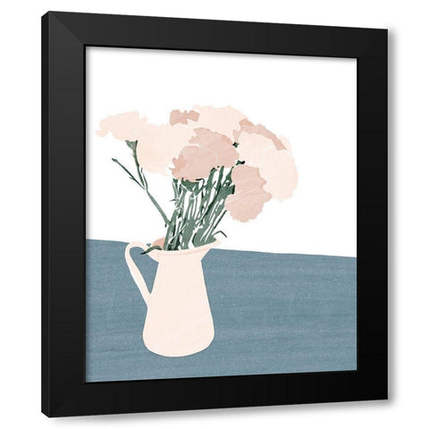 Floral No. 1 Black Modern Wood Framed Art Print by Beeh, Katie