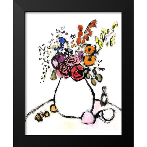 Bouquet On Saturday No. 1 Black Modern Wood Framed Art Print by Bragg, Janel