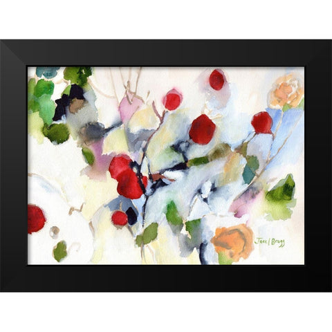Rose Hips at Christmas No. 2 Black Modern Wood Framed Art Print by Bragg, Janel