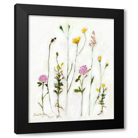 Chamomile-Clover and Dandelion Black Modern Wood Framed Art Print with Double Matting by Bragg, Janel