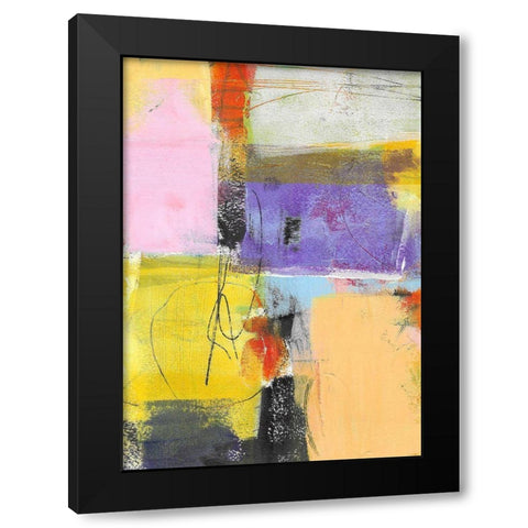 Purple and Gold Feature Black Modern Wood Framed Art Print by Beer, Pamela K.