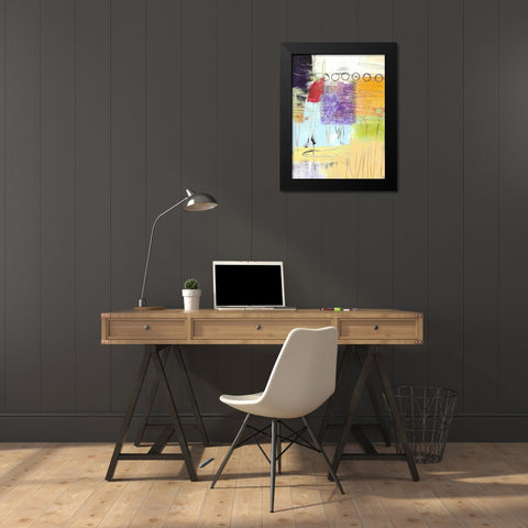 Soft Blue Feature Black Modern Wood Framed Art Print by Beer, Pamela K.