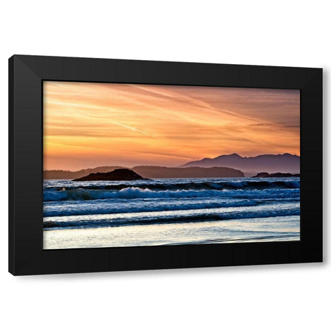 A Long Beach Sunset Black Modern Wood Framed Art Print by Burdick, Chuck
