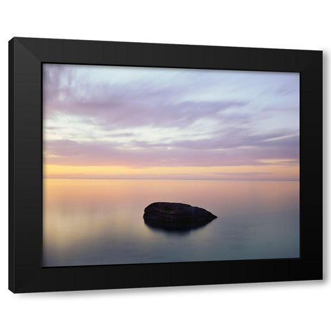 Rock at Sunset Black Modern Wood Framed Art Print by Becia, Jim