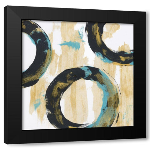 Float In Blue 1 Black Modern Wood Framed Art Print with Double Matting by Baker, Bronwyn
