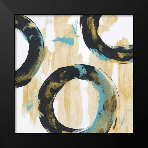 Float In Blue 1 Black Modern Wood Framed Art Print by Baker, Bronwyn