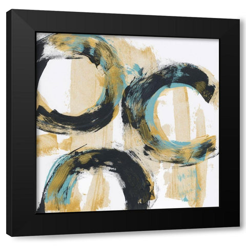 Float In Blue 2 Black Modern Wood Framed Art Print with Double Matting by Baker, Bronwyn