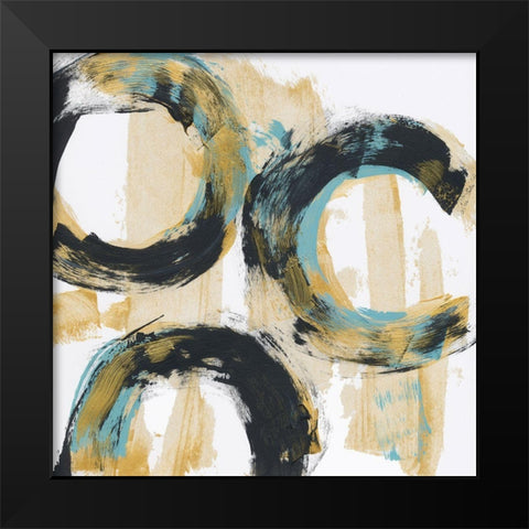 Float In Blue 2 Black Modern Wood Framed Art Print by Baker, Bronwyn