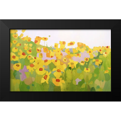 Field of Sunflowers Black Modern Wood Framed Art Print by Becker, Anne