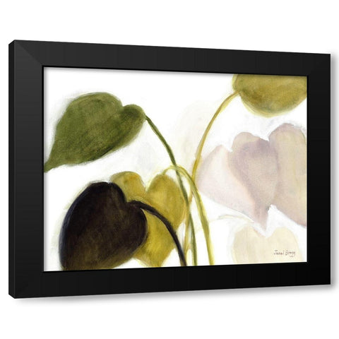 Philodendron in Rosy Greens No. 1 Black Modern Wood Framed Art Print with Double Matting by Bragg, Janel