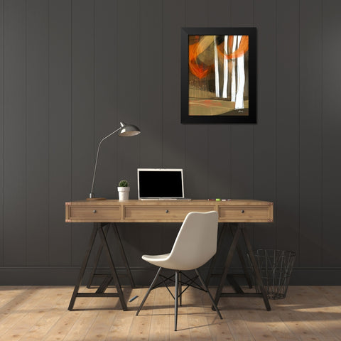Ethereal Fall Forest Black Modern Wood Framed Art Print by Banerjee, Ishita