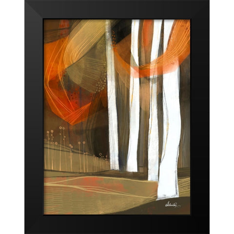 Ethereal Fall Forest Black Modern Wood Framed Art Print by Banerjee, Ishita
