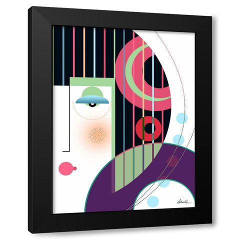 Geisha Black Modern Wood Framed Art Print by Banerjee, Ishita