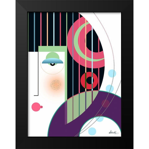 Geisha Black Modern Wood Framed Art Print by Banerjee, Ishita