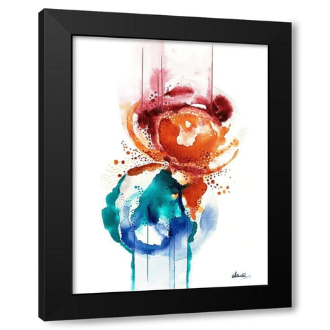 Storm Flower Black Modern Wood Framed Art Print with Double Matting by Banerjee, Ishita