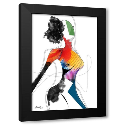 Vivid Woman - Invincible Black Modern Wood Framed Art Print with Double Matting by Banerjee, Ishita
