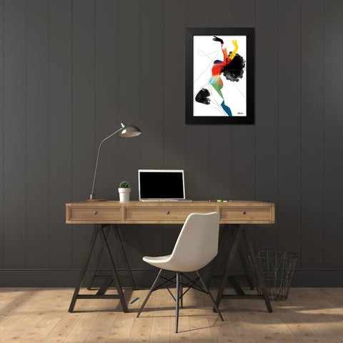 Vivid Woman - Liberated Black Modern Wood Framed Art Print by Banerjee, Ishita