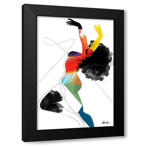 Vivid Woman - Liberated Black Modern Wood Framed Art Print by Banerjee, Ishita