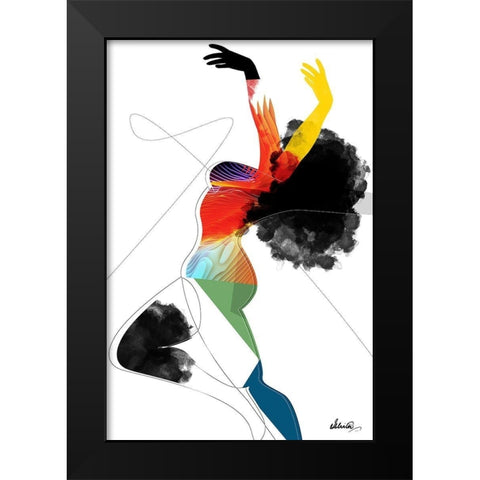 Vivid Woman - Liberated Black Modern Wood Framed Art Print by Banerjee, Ishita