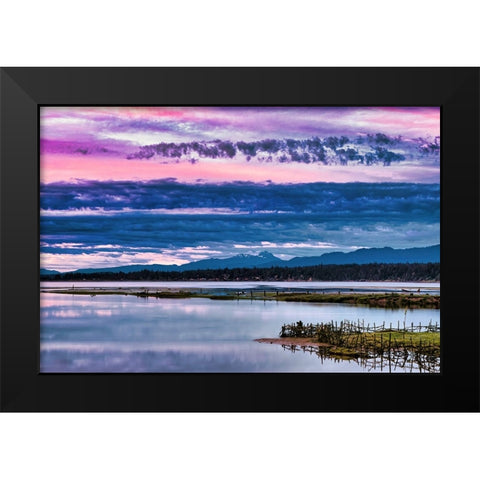 Komoks Harbour Fish Traps Black Modern Wood Framed Art Print by Burdick, Chuck