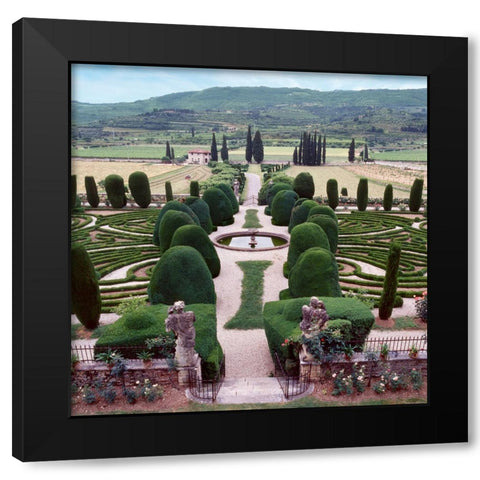 Italia Gardens No. 12 Black Modern Wood Framed Art Print with Double Matting by Blaustein, Alan