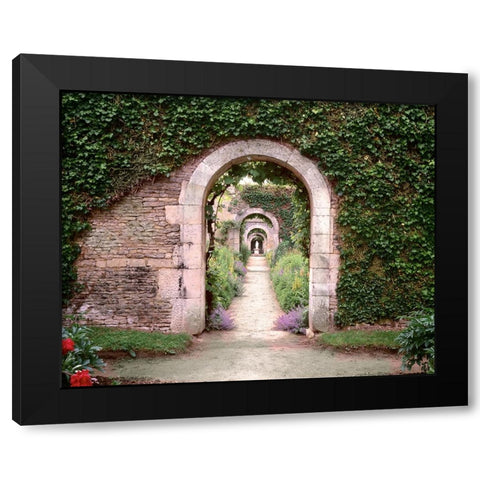 Banc de Jardin No. 3 Black Modern Wood Framed Art Print with Double Matting by Blaustein, Alan