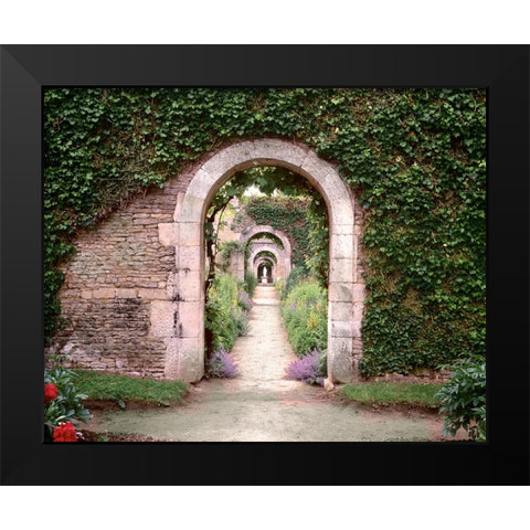 Banc de Jardin No. 3 Black Modern Wood Framed Art Print by Blaustein, Alan