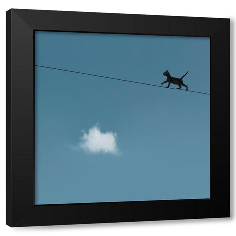 Walk The Line Black Modern Wood Framed Art Print with Double Matting by Bertelli, Jon