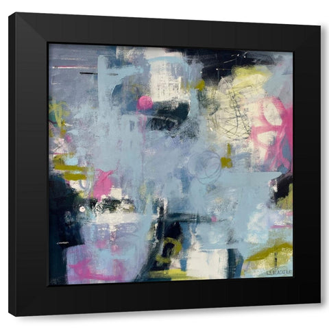 Midnight Stars Black Modern Wood Framed Art Print with Double Matting by Blackerby, Linda S.