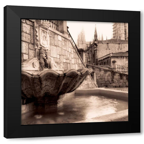 Burgos Espana Black Modern Wood Framed Art Print with Double Matting by Blaustein, Alan