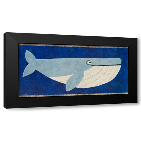 Wendell the Whale Black Modern Wood Framed Art Print with Double Matting by Craig, Casey