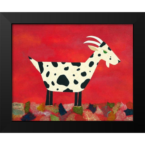Vincent Van Goat Black Modern Wood Framed Art Print by Craig, Casey