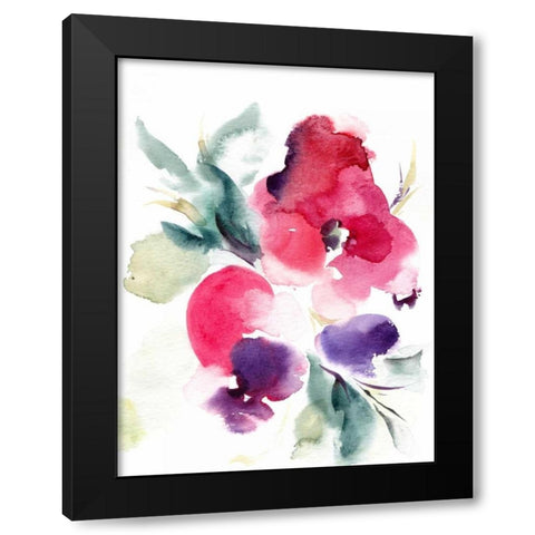 Summer Notes in Pink Black Modern Wood Framed Art Print by CanotStop