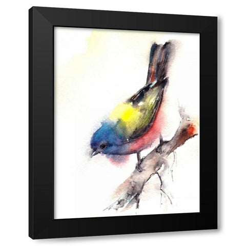 Bunting Bird Black Modern Wood Framed Art Print by CanotStop