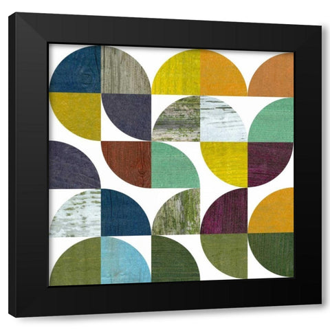 Rustic Rounds 3.0 Black Modern Wood Framed Art Print by Calkins, Michelle