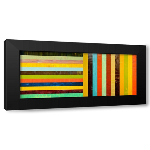 Panel Abstract Ã¢â‚¬â€œ Digital Compilation Black Modern Wood Framed Art Print with Double Matting by Calkins, Michelle