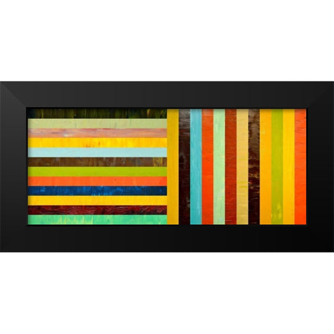 Panel Abstract Ã¢â‚¬â€œ Digital Compilation Black Modern Wood Framed Art Print by Calkins, Michelle