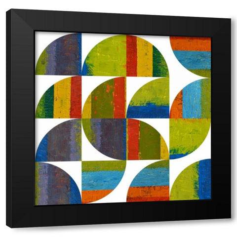 Quarter Rounds 2.0 Black Modern Wood Framed Art Print with Double Matting by Calkins, Michelle