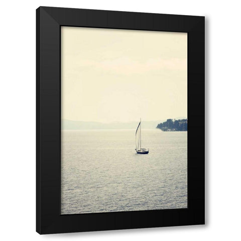 Hazy Sea Black Modern Wood Framed Art Print with Double Matting by Coomes, Sylvia