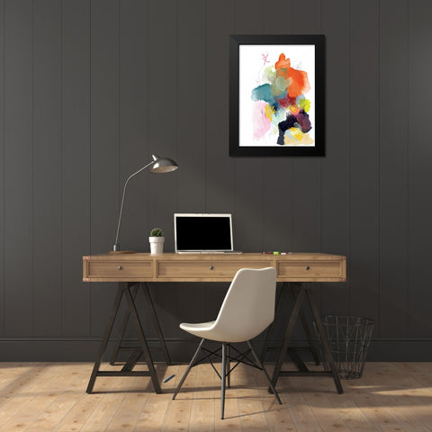 Playful World Black Modern Wood Framed Art Print by Christine, Niya