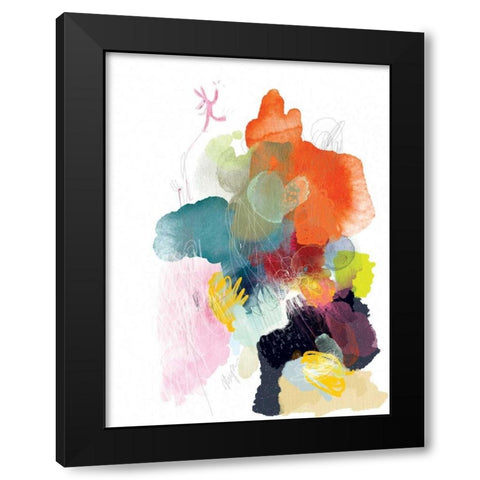 Playful World Black Modern Wood Framed Art Print by Christine, Niya